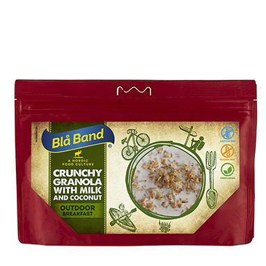 Krispig granola med mjölk och kokos